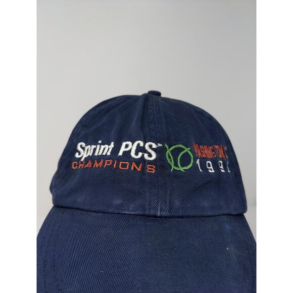Vintage 1999 Sprint PCS Champions Slideback Hat Blue Embroidered Spell Out Blue - Picture 3 of 9